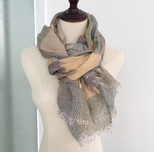 

New Unisex Style Plaid Winter Scarf For Women Men Blends Cotton And Linen Long Women s Scarves Shawl 95x190cm 95x190CM