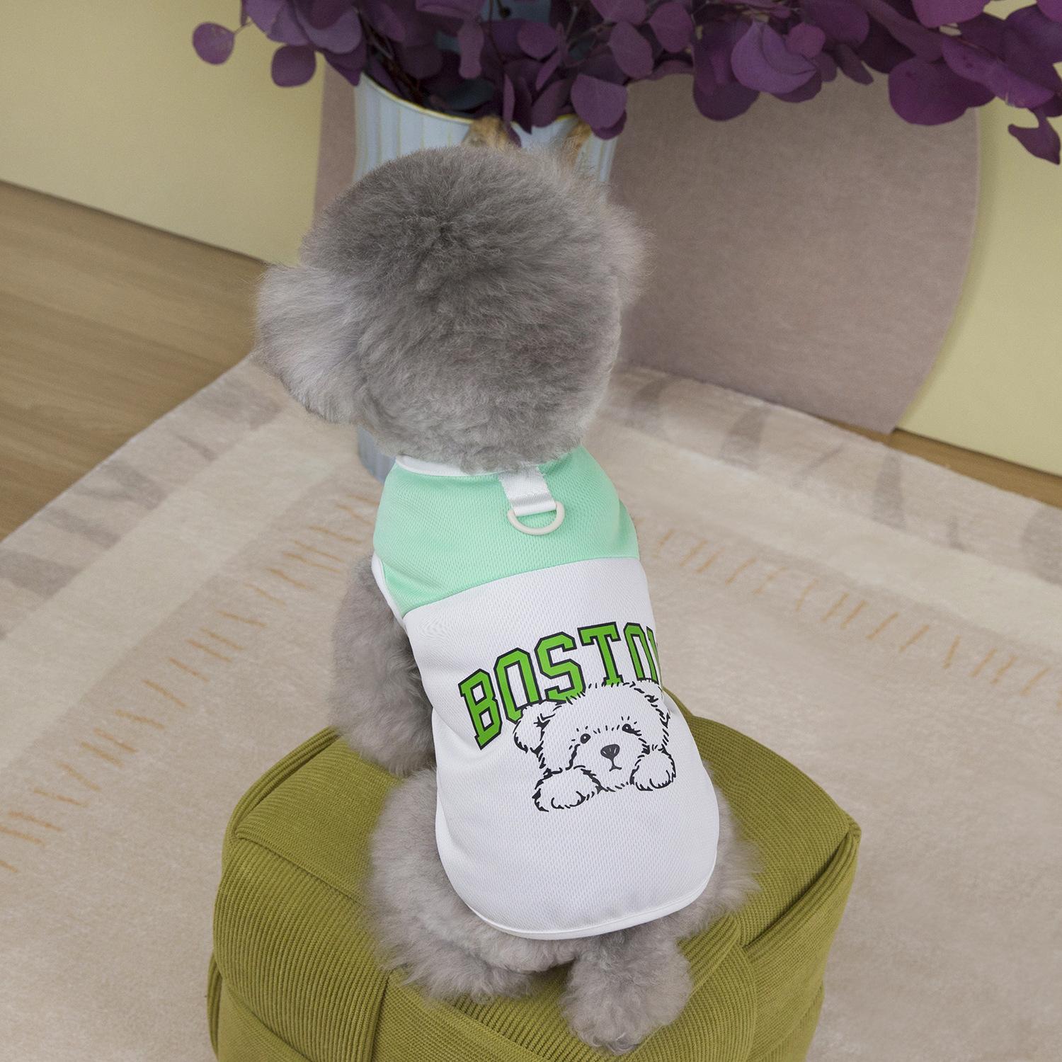 

Летняя классная одежда для собак, новый жилет для собак, дышащий жилет, футболка, костюм для собак-бульдогов, футболка для собак, одежда для домашних животных на открытом воздухе L зелёный