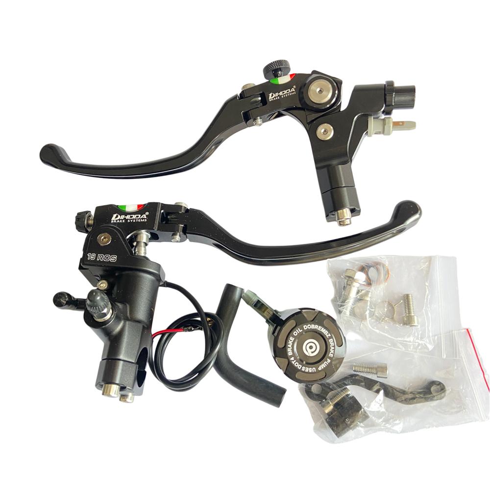 7/8" 22mm Motorcycle Cable Clutch Lever Handlebar CNC Aluminum Alloy Collapsible 90° Hand Bar For Surron Yamaha Keeway Honda