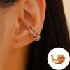Brinco de Orelha Inlaid Entrelaçado Multicamadas Sem Perfuração Joia de Orelha Brilhante para Mulheres Acessório de Decoração para Festa da Moda
