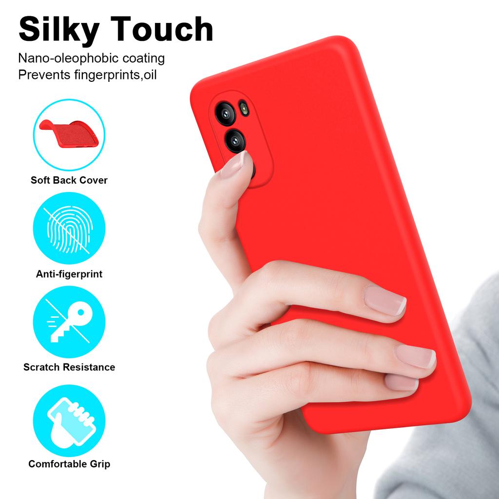 For Motorola Moto G82 5G/G52 4G/Moto G71s 5G Rubberized 2.2mm Thickness Phone Case Fiber Lining Cushion Soft TPU Back Cover