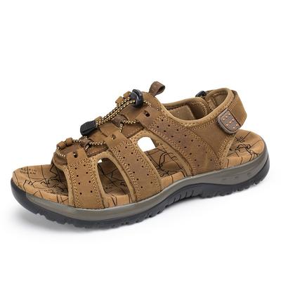 Moda 2024 Sapatos Masculinos de Couro Genuíno Verão Novo Tamanho Grande Sandálias Masculinas Sandálias da Moda Chinelos Sapatos de Designers Masculinos