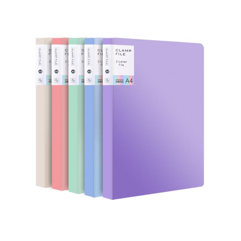 Morandi Double Clip A4 Folder for Students - Loose-leaf Test Paper & Office Document Storage
