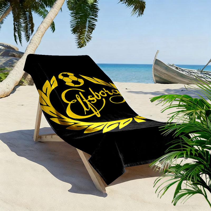 IF Elfsborg Print Beach Towel, Large Soft Quick Dry Towel for Beach Camping Swimming