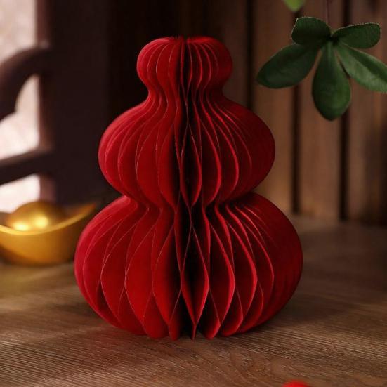 Christmas Tree Hanging Ornament Set Easy Assembly Festive Hanging Decor 3D Honeycomb Paper Decoration