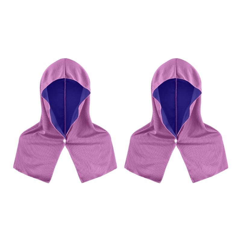 Pack of 2 Ice Silk Cooling Sun Protections Scarves Chill Neckwear Head Wrap Great For Hiking Camping And Outdoor Sports