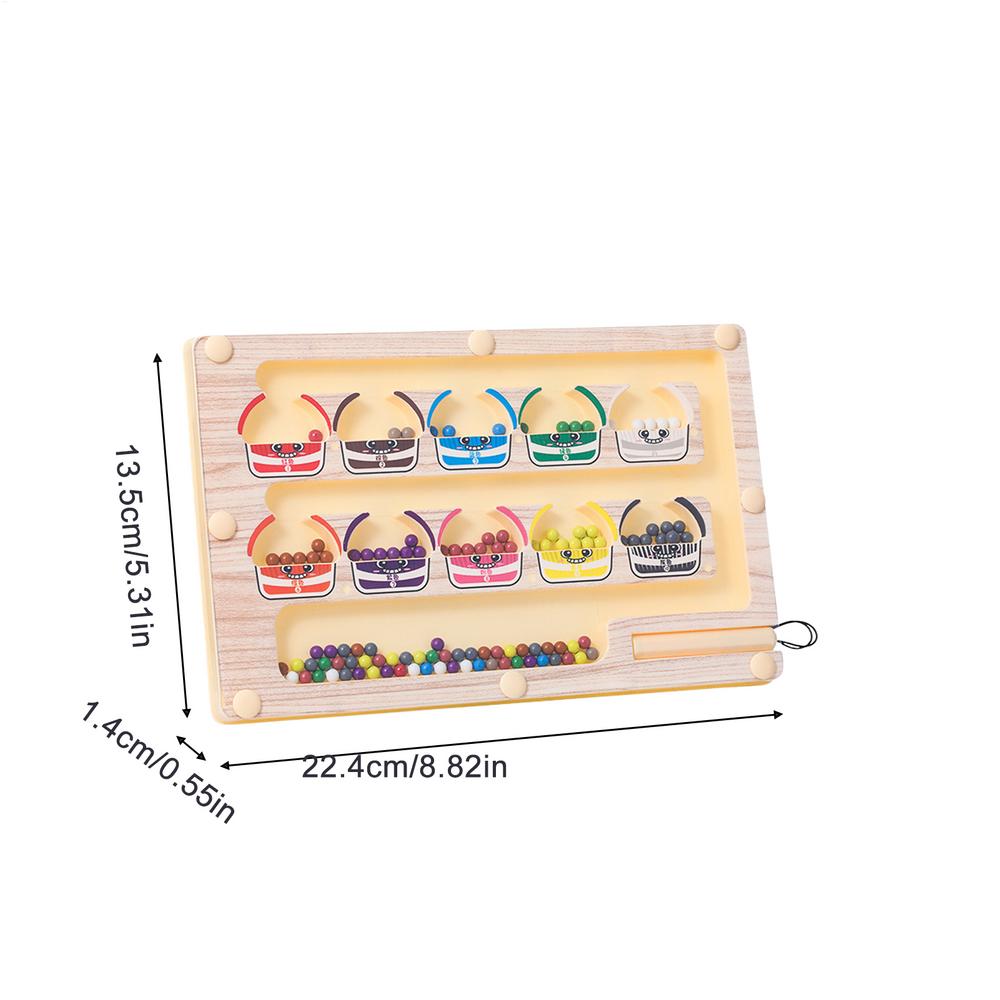 Монтессори Магнитный лабиринт для сортировки по цветам Лабиринт с цифрами Деревянная головоломка Доска для занятий Игрушки для развития мелкой моторики для малышей мальчиков девочек