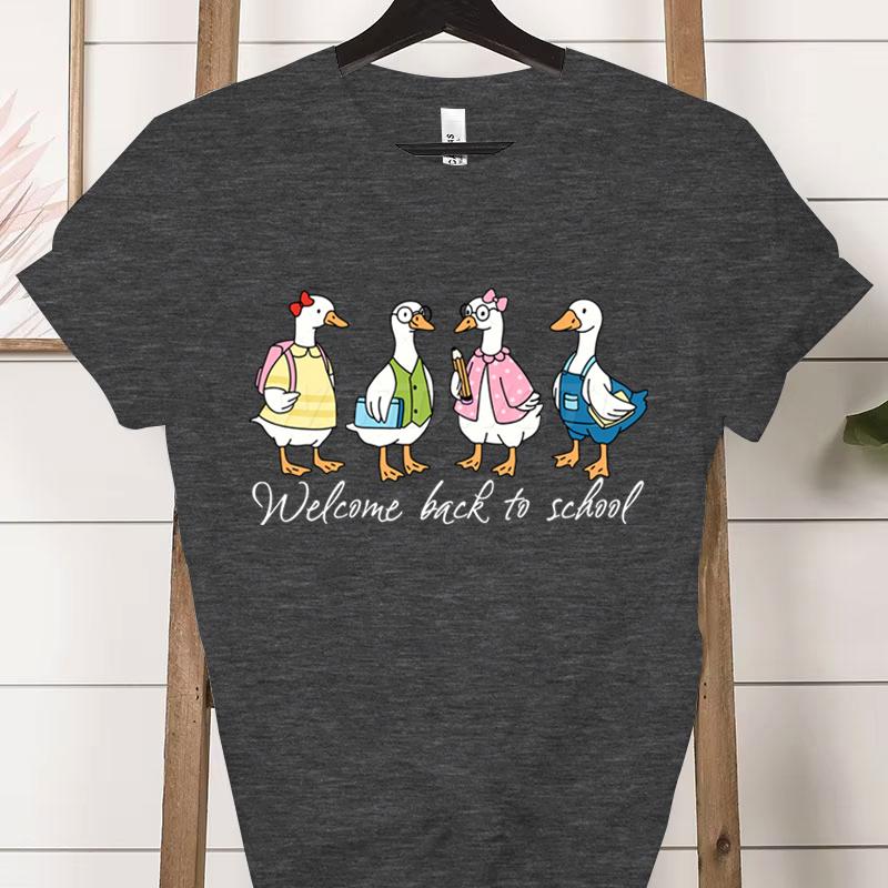 Welcome Back To School Duck TShirt Cute Teacher Shirt Unisex Tee BacktoSchool Outfit Gifts Funny Gift for Teachers Clothes