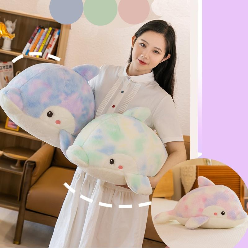 Camouflage Dolphin Plush Toy Stuffed Animal Pillow Gift For Kids, 80cm