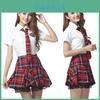 Elegant And Alluring Womens Sexy Lingerie Uniform Cosplay School Girl Outfit Set