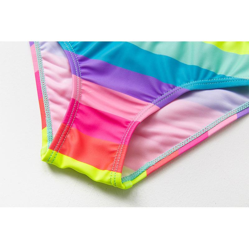 Two-Piece Demon Hunter Girls' Swimsuit - Cartoon Print Beachwear Set