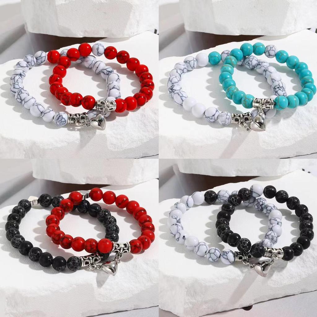 Colar para Mulheres Simples Colar Joias Quente Amor Homens e Mulheres Colar de Amor Magnético Preto e Branco Conjunto de Colares para Casal Colar Elegante