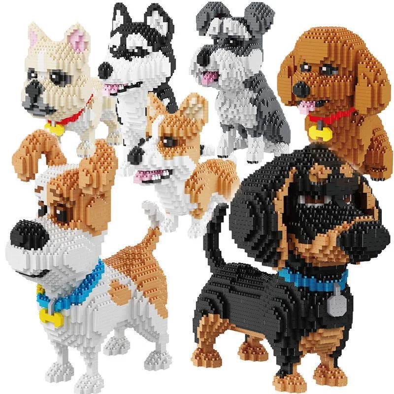 New Cartoon Creative Pet Cat and Dog Assembly Toys DIY Educational Building Blocks Toys Parent-child Interactive Toys Gifts