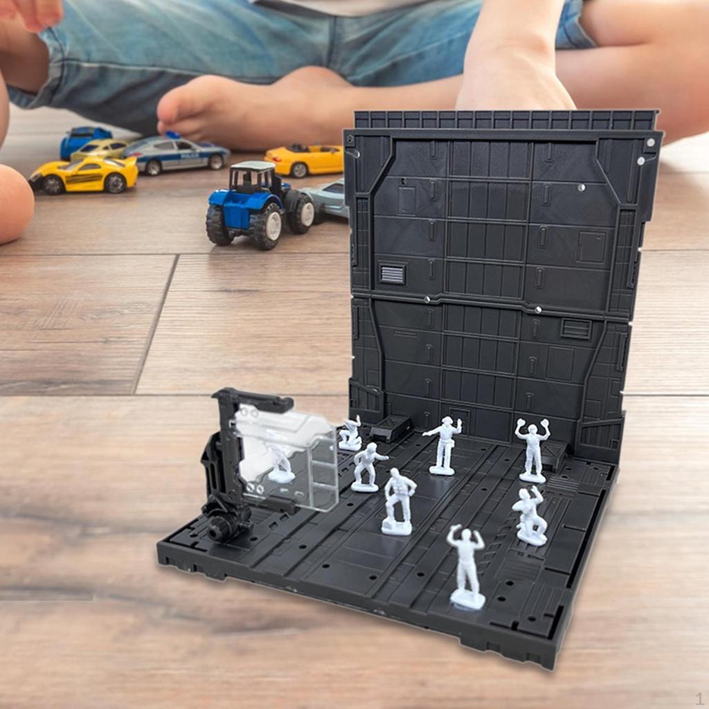 Action Figure Display Base for Garage Diorama Model Storage 15x15x17cm