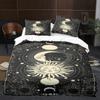 Ancient Sun Moon Duvet Cover Set King Queen Size Purple Lilac Colorful Galaxy Psychedelic Boho Mandala Polyester Bedding Set