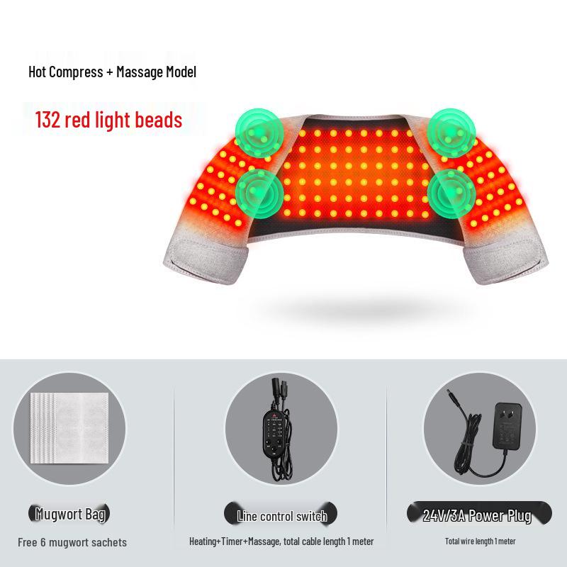 Heated Shoulder and Neck Massager Shawl with Red Light Therapy for Middle-aged and Elderly