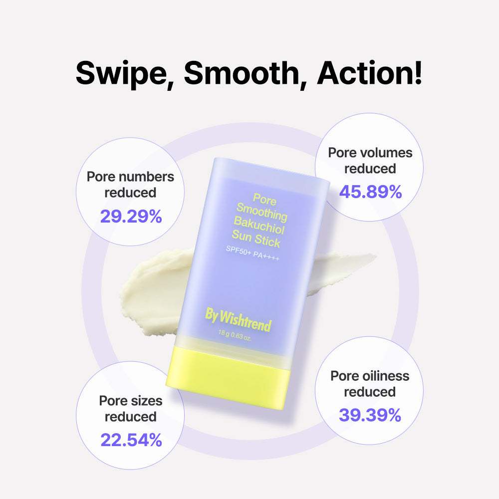 BY WISHTREND  Pore Smoothing Bakuchiol Sun Stick 18g SPF50+ PA++++
