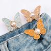 Temperament Butterfly Shape Jeans Buttons Adjustable Waist Tightening Tool Pants Pins Fixed Waist Fastening Pins Scarf Fastening