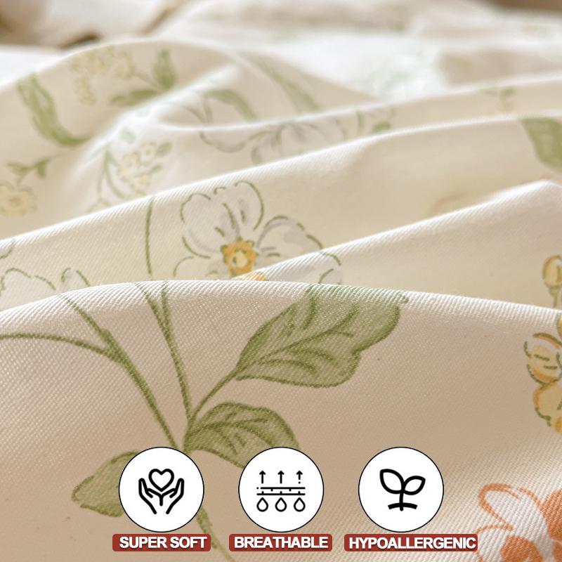 Hypoallergenic Duvet Cover Set 100% Cotton,Bedding Set (1 Duvet Cover 2 Pillowcases), Hidden Zipper Closure,Easy Care,Multi-Size