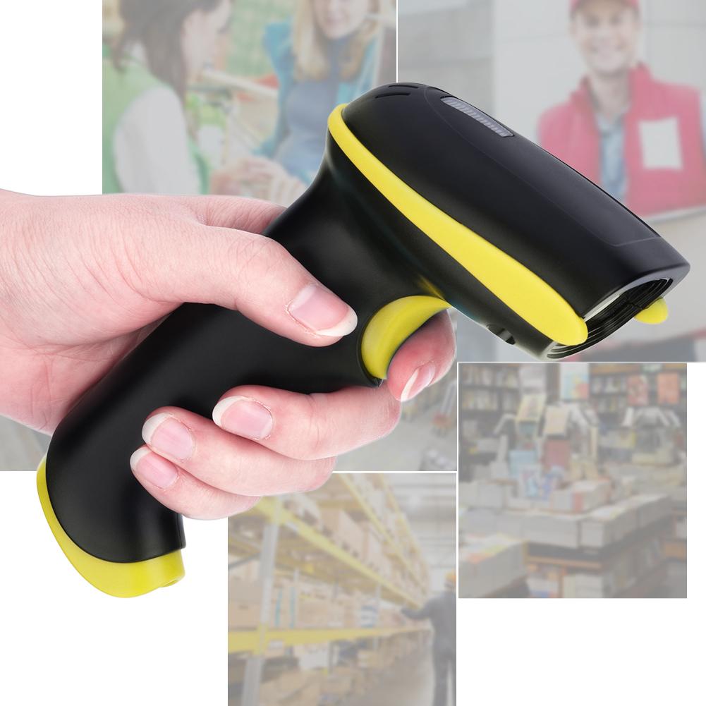 Hand Held Wireless 2.4GHz Laser Barcode Bar Code Scanner Reader for iOS Android Windows Yollow