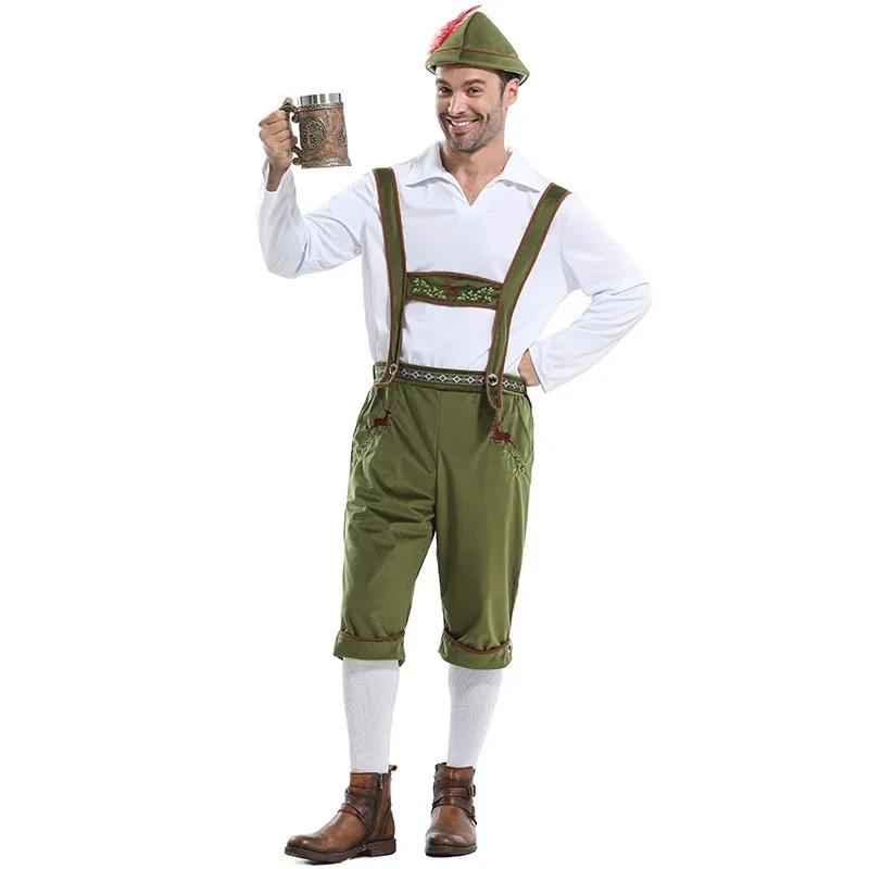 Cosplay Fancy Dress Halloween Party Costume Carnival Outfit Adult Men's Bavarian German Beer Festival Short Sleeve