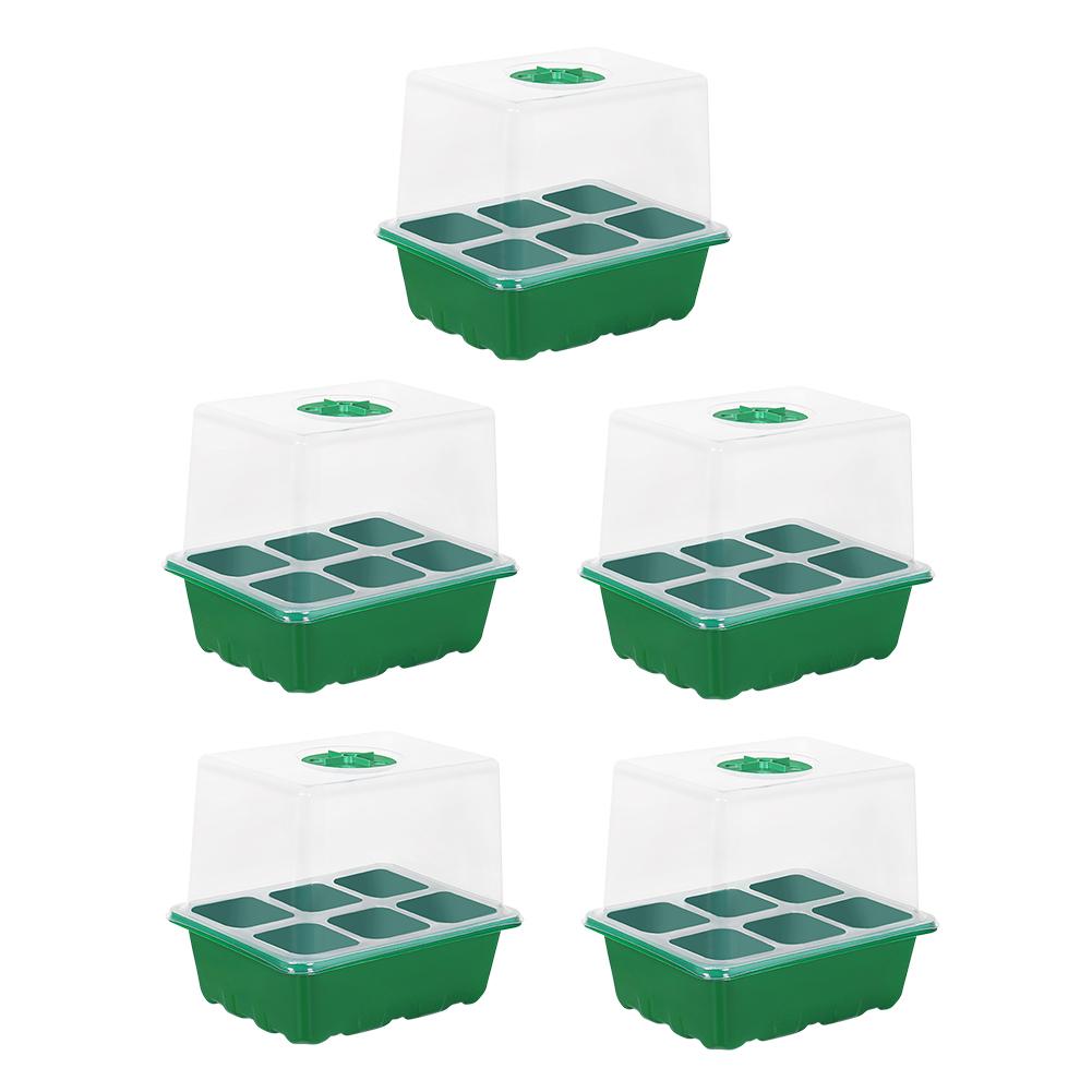 6/12 Hole Flower Plant Seed Grows Box Seed Propagation Container Garden Grow Germination Box with Biodegradable Seed Nursery Bag
