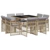 VidaXL Garden Dining Set and Cushions 9 Pcs Mixed Beige, Outdoor Dining Set, Room Furniture 3210840