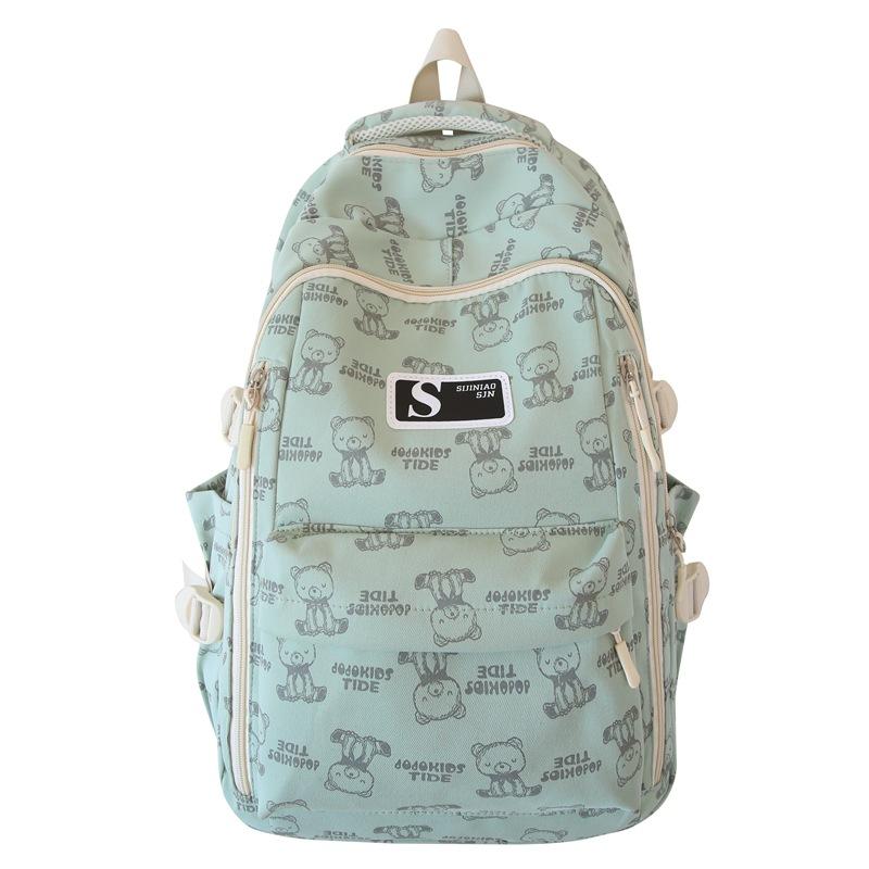 Student Schoolbag Female Junior High School Large Capacity Backpack Bear Schoolbag