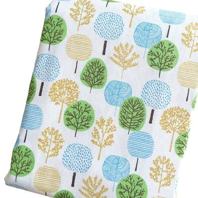 Moonfarm Nordic-style Cotton-linen Fabric for Crafts, Colorful Tree Pattern, Approximately 1-5m Long, Approximately 150cm Wide (2m)