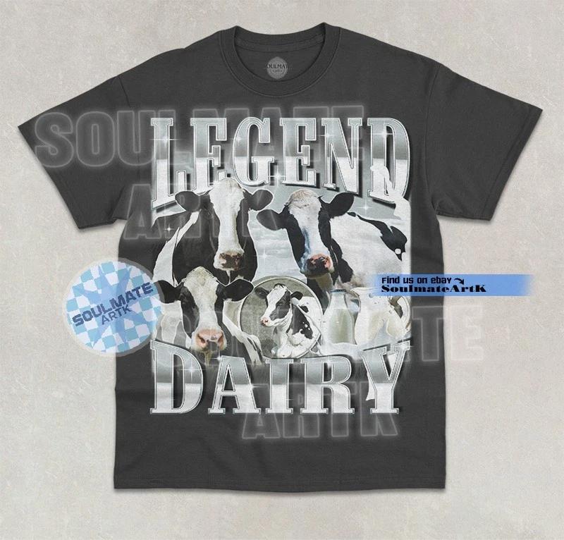 Legend Dairy T- Shirt Funny Cow Farm Animal Lover Bootleg Graphic Unisex  Shirt S