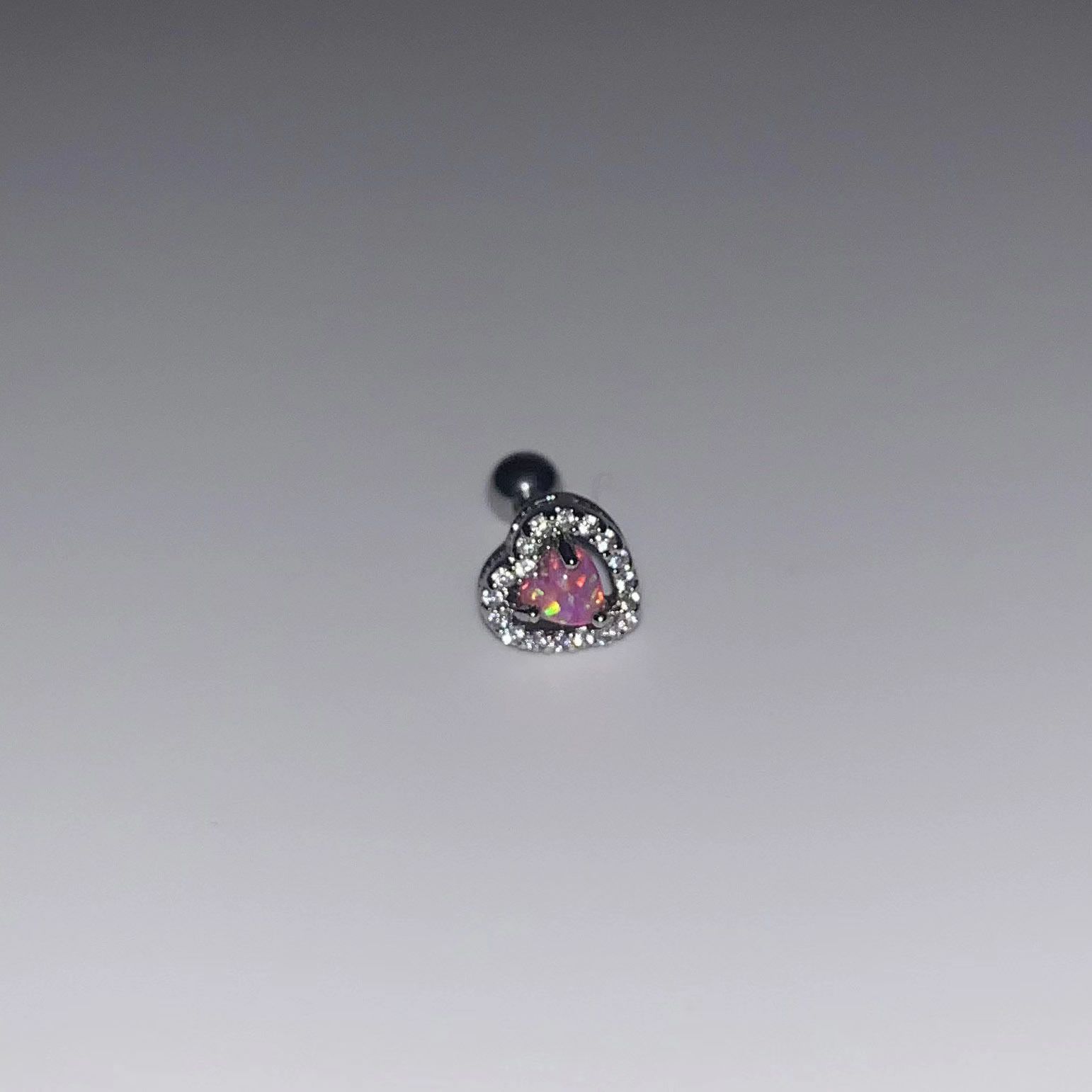 Love zircon earbone, cochlear nails, super flash women s niche high-end opal studs, colorful earrings.