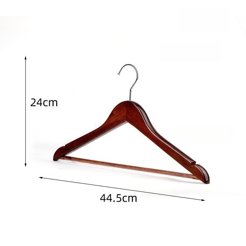 1pc Wooden Hangers Solid Wood Coat Hanger Heavy Duty, Smooth Finish High-Grade Wooden Clothes Hanger with Non Slip Pant Bar, 360° Swivel Hook