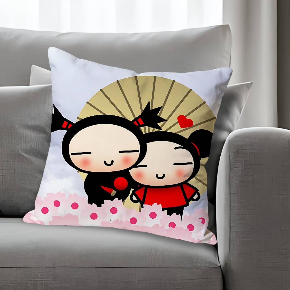 PPucca Love GGaru Cute Various Sizes Square Pillow Case For Car Home Bedchamber Decor Custom Valentine gift