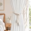 2Pcs Adjustable Curtain Tiebacks, Curtain Ties with Flower Slides, Cute Charms, Boho Curtain Holder Ropes for Home Bedroom Curtains Patio Drapes