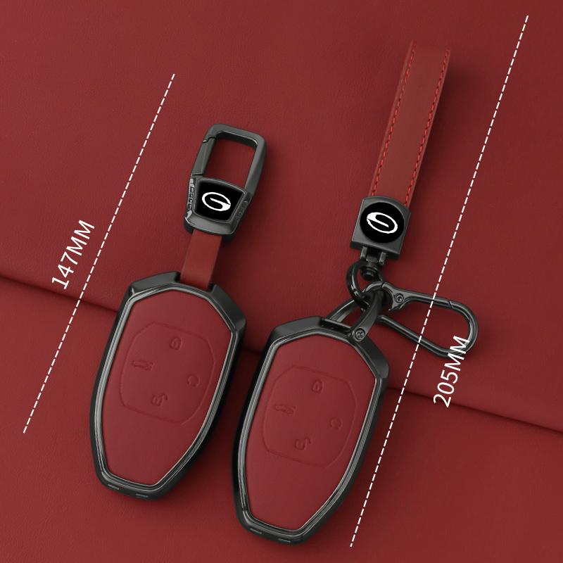 For GAC Trumpchi Key Case GS4 GM8 GA4 GS5 GS3 GA3 GA6 SGS7 GS8 Car Remote Key Fob Zinc Alloy Leather Key Case Case Car Key Case