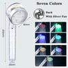 3/7 Colors Change Temperature Sensor Led Pressurized Shower Filter High Pressure Turbo Propeller Showerhead Bathroom Accessories