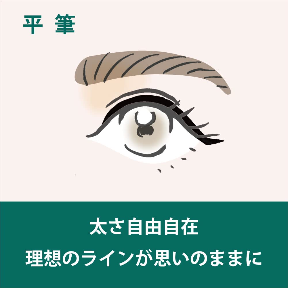 Kuretake Sminkborste Ögon Platt Jetpen, Borste, Borste, 010, Svart, KFE3-010P