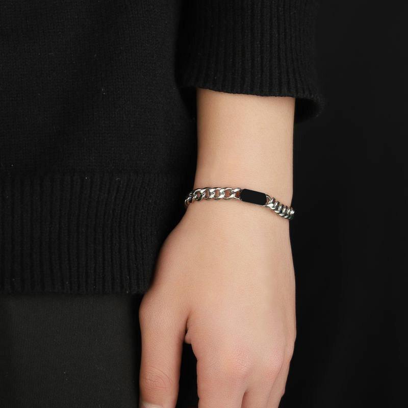 Meier Cuban link bracelet - titanium steel, trendy & versatile, unique design, minimalist style for men Regular style