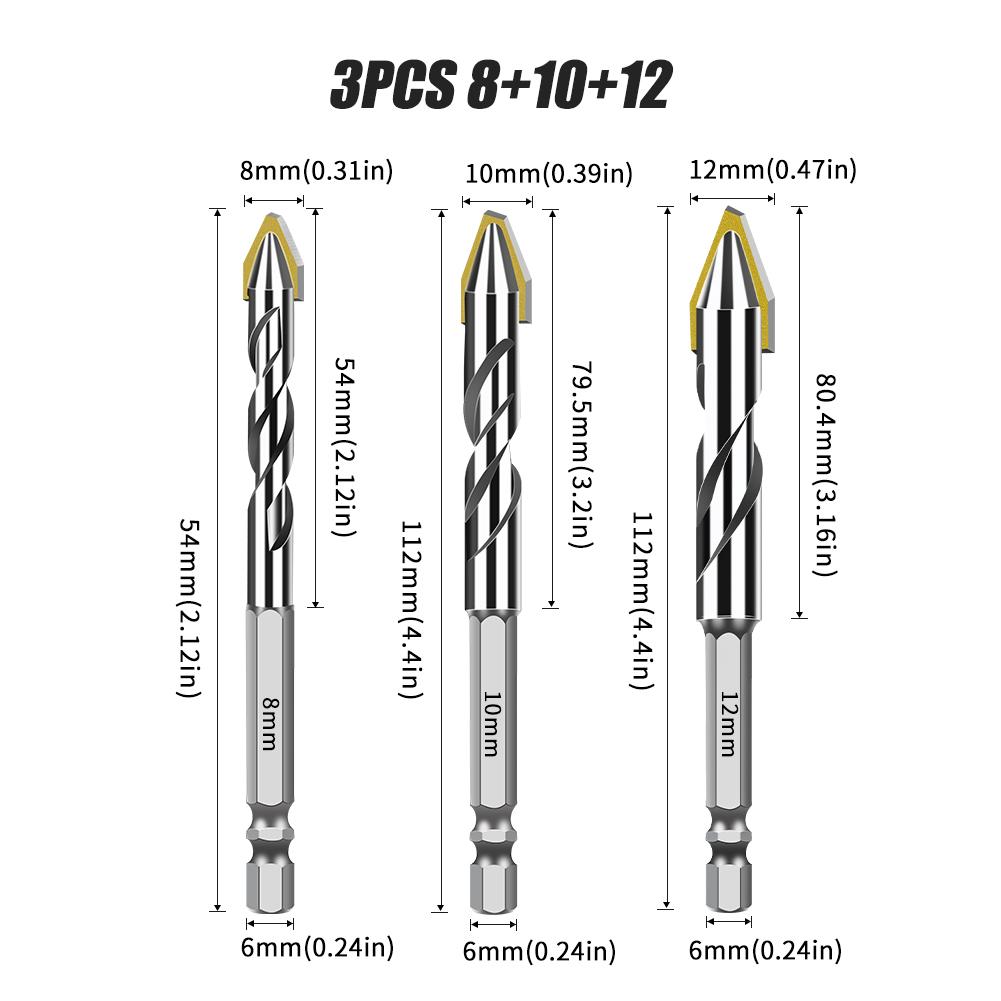 Bit Concrete Slab Drill Bit Screw Drill Bit Carbide Hexagonal Shank Tilt Eccentric Diamond Ceramic Cement Drill