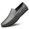 Fashion Non-Slip Lightweight Men Business Shoes Slip-On Comfortable Flat Men's Genuine Leather Loafers Casual Breathable Soft Sole Shoes