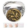 Men's Rings Handmade Jewelry Gifts Sovereign Saint George Portrait Roman Soldier Ring Fashion for Men Husband Boyfriend