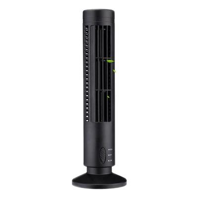 USB Tower Fan 2 Speeds Powerful Wind Oscillating Bladeless Cooling Fan for Office Desk Home Black