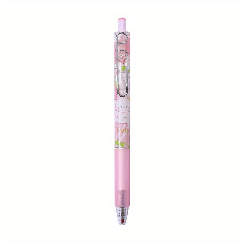 Back to school season 2pcs 0.5mm creative cartoon rabbit metal hook press pen for girls with high appearance cute neutral pen office gift pen