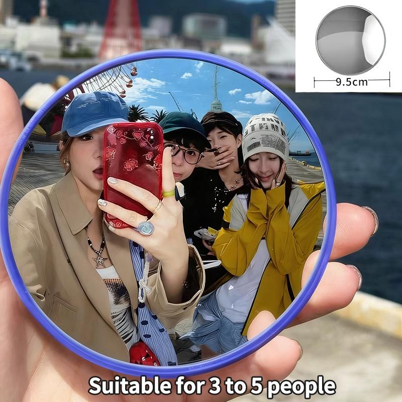 Round Convex Mirror Travel Selfie High-definition Wide-angle Mirror Girls' Makeup Mirror Couple Selfie Props Photography Props