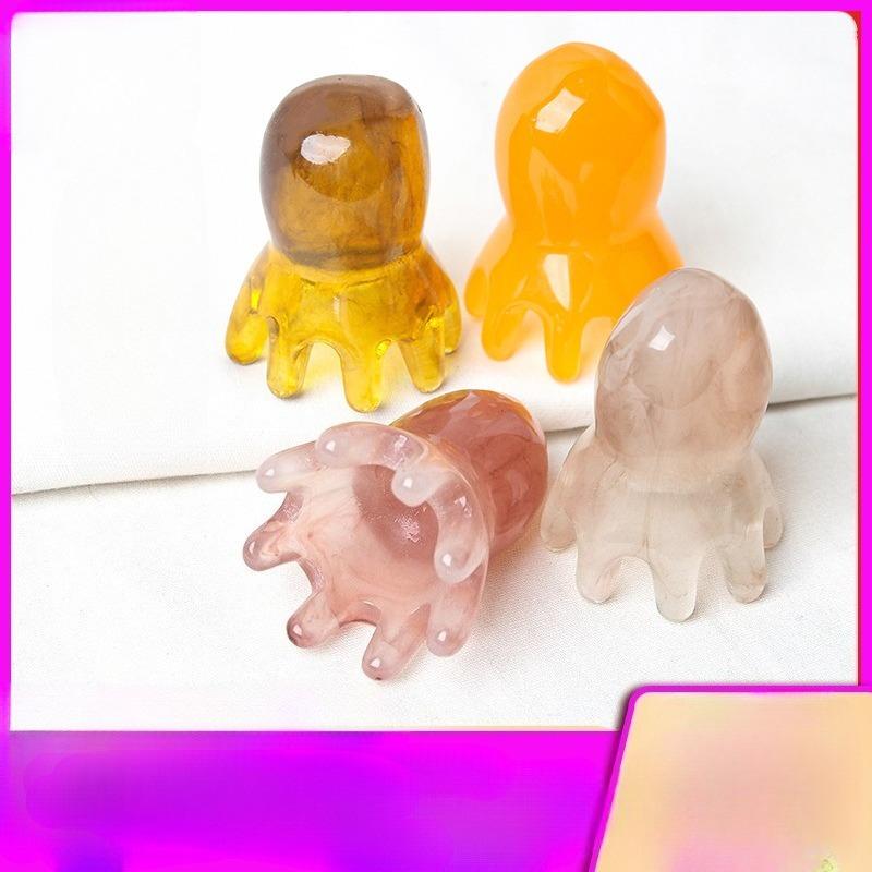 Octopus Shaped Head Massage Comb Resin Wide Tooth Scalp Massage Comb Meridian Acupoint Back and Neck Manual Deep Massage Tools
