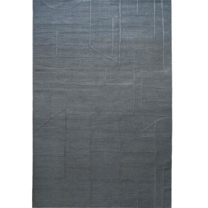 Outdoor/Indoor Rug Natural Jute Look Moisture and UV Resistant Ariane Pattern 120 X 160 Cm Grey