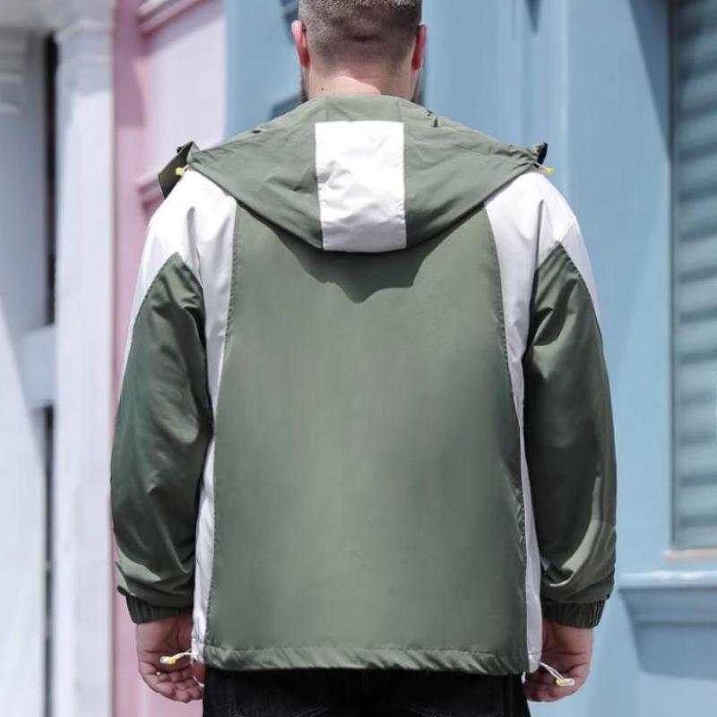 Men's Loose Casual Hooded Warm Tooling Jacket Autumn and Winter Plus Size 9XL Velvet Jacket Jacket Plus Velvet Jacket