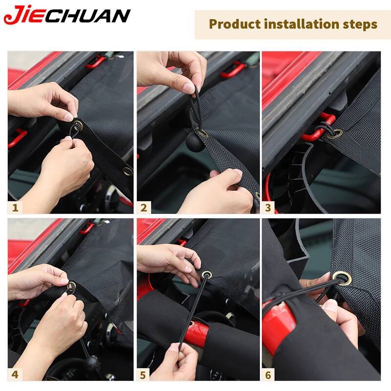 JIECHUAN Car Top Roof Sunshade Cover Front Door Heat Insulation Net Mesh Fit For Jeep Wrangler JK 2007-2017,Exterior Accessories