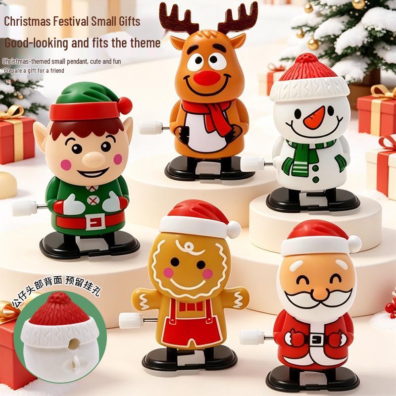 Walking Wind-up Christmas Toys: Santa, Snowman & Reindeer for Kids