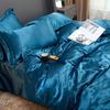 Imitation Silk 4-Piece Bedding Set: Duvet Cover, Fitted Sheet, Smooth Ice Silk Feel